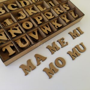 caja de letras madera Montessori